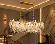 FL-304 chandelier crystal and gold material detail