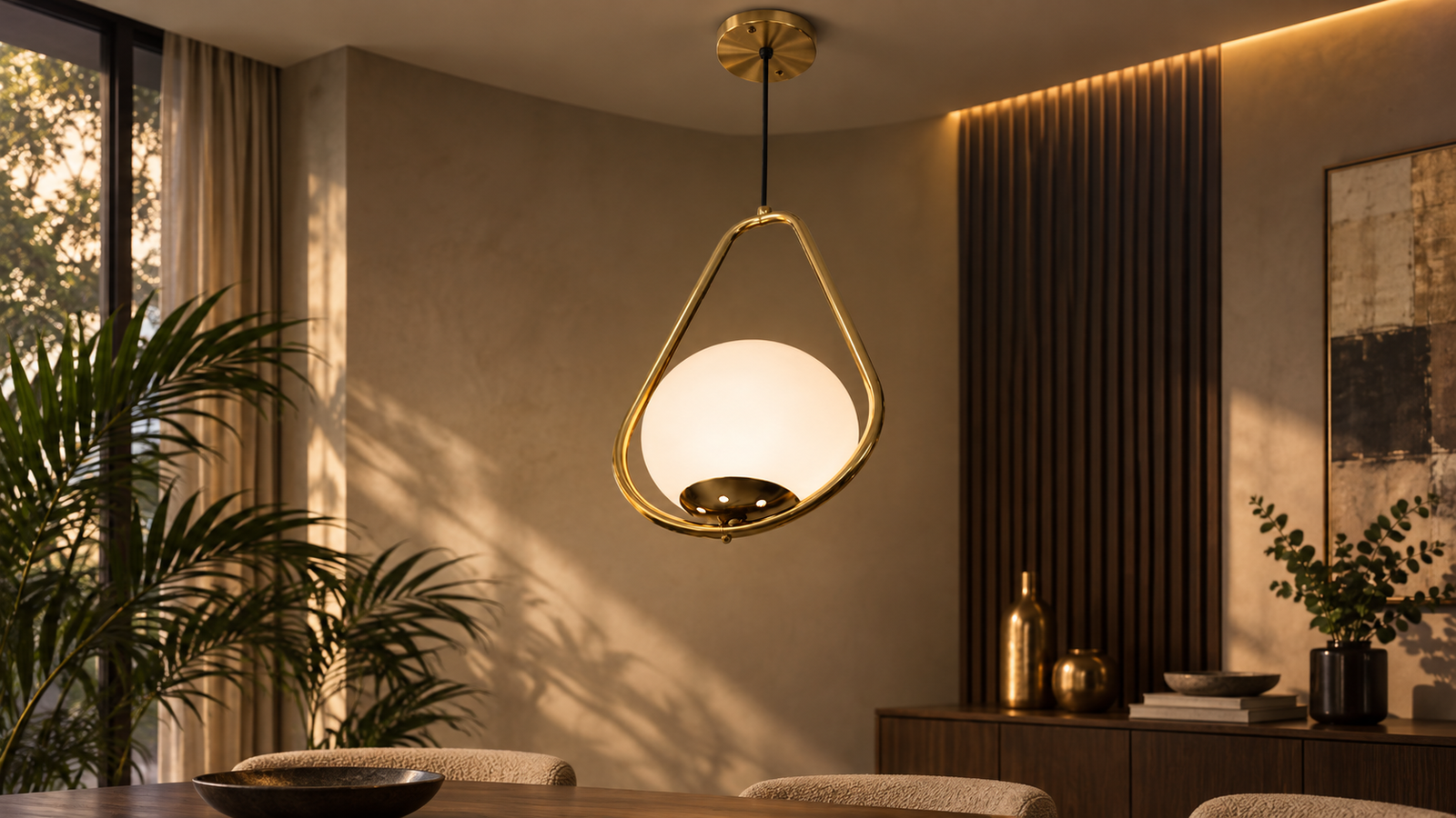 Lydia pendant light in a warm modern interior