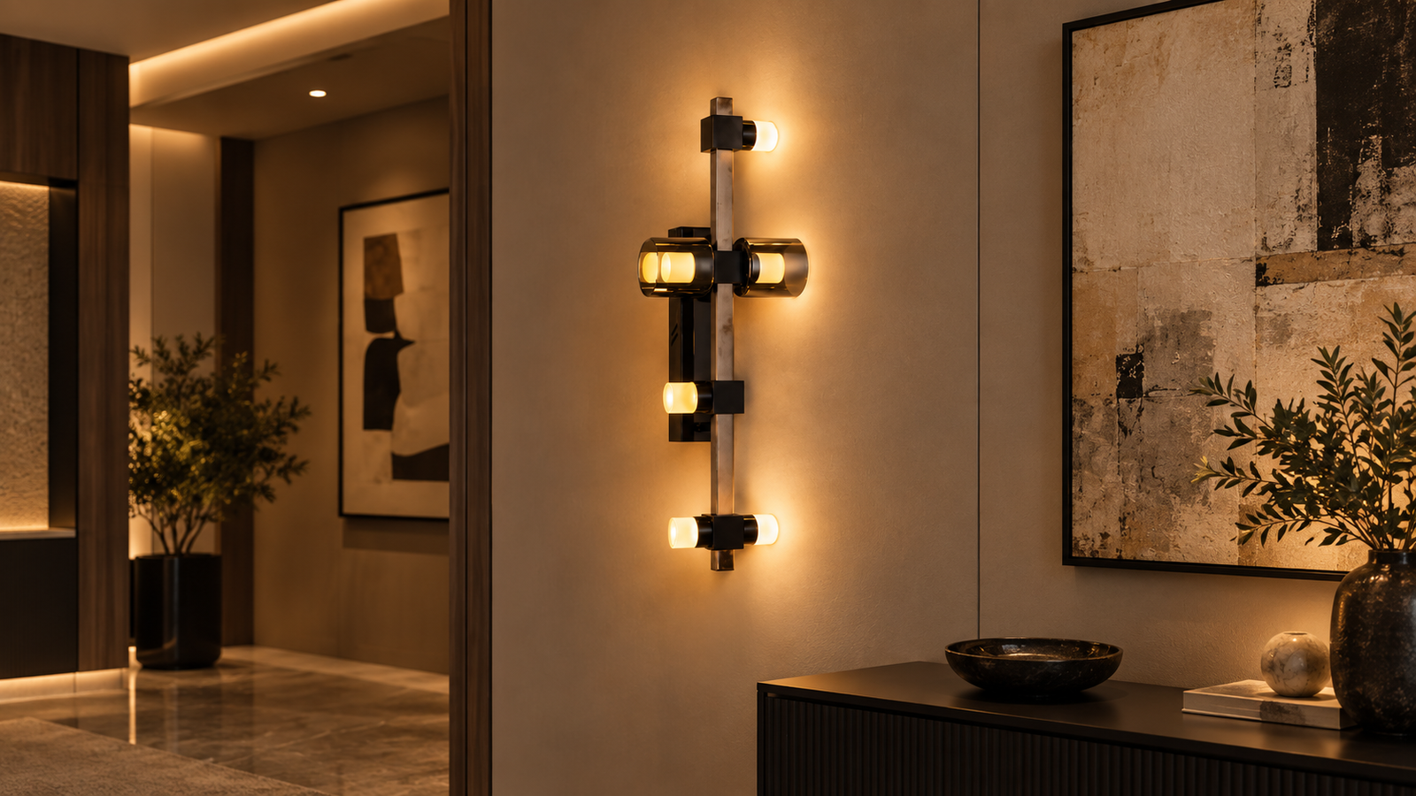 Lydia wall light in a refined modern interior